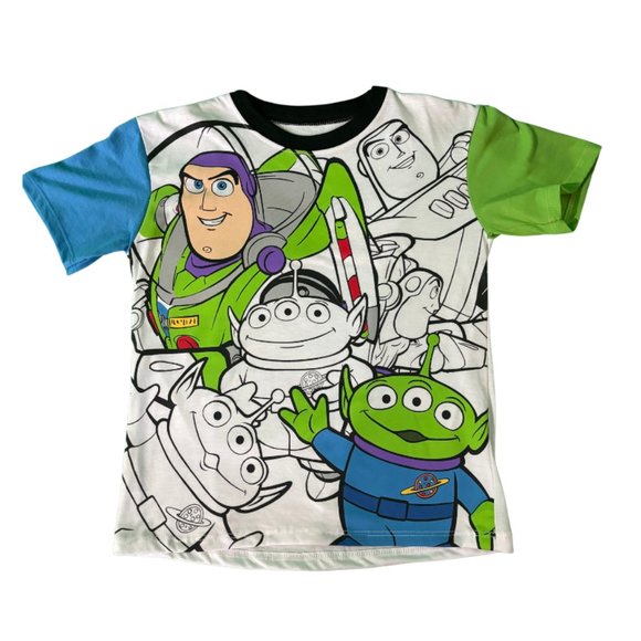 Disney Pixar Toy Story Boys Short Sleeve T-Shirt | Buzz Lightyear Graphic Tee - Picture 2 of 3